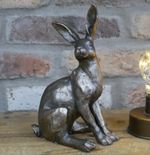 Sitting Bronze Hare Figurine Ornament