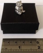 Sterling Silver Victorian Dolls house Miniature Teddy Bear Pin Cushion Curio
