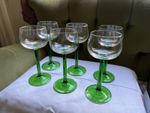 Green Stemmed Wine Glasses- luminarc France