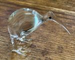 Vintage Handblown Clear Glass Minature Kiwi Bird - Mint Condition 