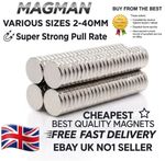 Mini N52 Neodymium Disc Magnets 2mm 3mm 4mm 5mm 6mm Strong Craft Model Warhammer