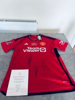 Kobbie Mainoo #37 Manchester United 2024 signed FA Cup Final Shirt + club COA