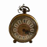 Blessing Round Gold Coloured Metal Analogue Alarm Clock, Roman Numeral Dial