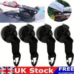 4 X Heavy-Duty Suction Cups Tie Downs Hooks Strong For Car Awning Camping Tarp