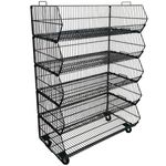 Black  5 Tier Stackable Display Baskets-100cm
