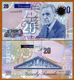 Ireland Northern, Danske Bank, 20 pounds, 2012 (2013), UNC Rare Replacement