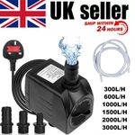 Water Pump Feature Fountain Outdoor Garden Fish Pond Submersible Aquarium UK