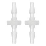 2Pcs Plastic Hose Barb Fitting 3/32"x3/32" Barb Pipe Connectors Fitting Adapter