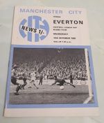 Manchester City V Everton Football League Cup 4th Round 15/10/69 Programme VGC