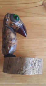 Vintage Hand Briar Root Carved Bird Crafted by Henry Howell Art Deco. 1930s Era