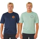 Rip Curl Mens Pacific Rinse Surflite Short Sleeve Rash Vest