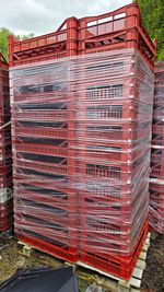 50 Red Plastic Bakery Trays, ALLIBERT Packaging Transport Trays Crates Stackable