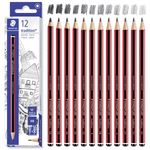 Staedtler Tradition Pencils Sketching 6B 5B 4B 3B 2B B HB F H 2H 3H 4H 12 Pack