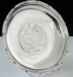 Chinese Export Silver Coin Dish, WAI KEE, 1780 Maria Theresia Thaler