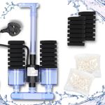 Aquarium Double Sponge Filter with Built-In Pump Bio Media Aquarium Filtration