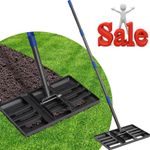 Lawn Leveling Rake 5FT Adjustable Levelawn Tool Heavy Duty Curved Edge for Garde