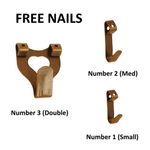 Picture Hooks No.1 No.2 No.3 Antique Bronze Single Hook Frame Hanging FREE NAILS