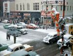 Christmas eve 1958 Vintage Town Photograph Print 8.5x11"