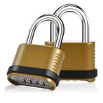 4 Dial HEAVY DUTY Combination OUTDOOR Weatherproof Padlock Gate Shed Garage Lock