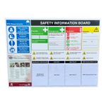 Health and Safety Information Board - 120 x 90 cm - Fire, First Aid, Hazard, PPE