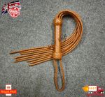 Cat-O-Nine Tails Special Tan Cowhide Leather Flogger 9 Tails Whip Adult Bullwhip
