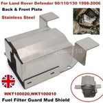 For Defender TD5 Fuel Filter Housing Guard Back & Front Plate - Stainless Steel