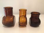 BOVRIL SET OF X3 VINTAGE OLD BOVRIL BROWN JARS POTS BOTTLES historical brand