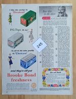 Brooke Bond Tea advert 1953 PG Tips Original vintage promo 50s 1950s pop art Old