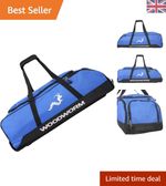 Stylish Blue Wheeled Junior Cricket Bag with Adjustable Strap & Stash Pocket