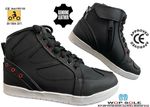 Mens Leather Sneaker CE Motorbike Motorcycle Shoes Short Cafe Biker Black Boots