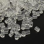 100 Plastic Earring Backs Stoppers Barrell Clear 