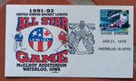 ICE HOCKEY  USHL ALL STAR GAME USA CANADA WATERLOO IOWA CACHET COVER 1992