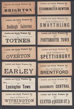 FOURTEEN Old Luggage Labels Label London & South Western Railway Train
