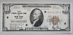 United States 10 Dollars bill Issued 1929 New York Brown Seal VG