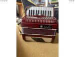 Stella Accordion Red Pearl Piano 48 Bass Keys