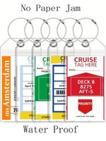 5PCS Cruise Ship Luggage Tags Holders Zip Pouch Keyring Steel Wire Cable UK
