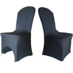 Time to Sparkle 1 - 100 PCS Black Spandex Chair Covers Wedding Banquet Stretch