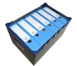 Tough Plastic Archive File Storage Box with Lid and 6 x A4 Lever Arch Files