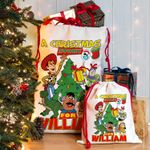 Toy Christmas Story Sack Santa Xmas Present Stocking Personalised Gift Bag NS028