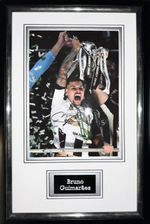 Signed Framed Bruno Guimaraes Newcastle Carabao Cup Final Autograph Photo Brazil
