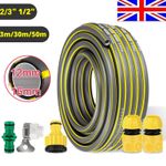 30M 50M Garden Hose Pipe Reinforced Braided PVC Gardening Watering Hosepipe Reel