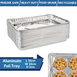 Aluminium Foil Tray 22 x 32 x 3cm Heavy Duty Foil Cookie Sheet Baking Foil Tray