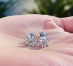 2 CT ROUND CUT VVS1/D LAB CREATED STUD EARRINGS 14K WHITE GOLD 7MM SCREW BACK