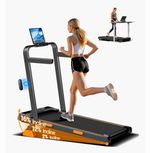 3-in-1 Electric Incline Treadmill with Handles 16% 10km/h Bluetooth Remote