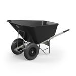 Agri Barrow 200L WheelBarrow PUNCTURE PROOF Tyres  Twin Wheel Strong Plastic Tub