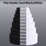 Black & White Stretch 3mm-75mm Wide Flat Elastic Woven Sewing Strap Waist Band
