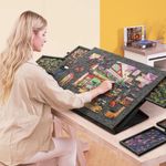 1000pcs Felt Jigsaw Puzzle Board Portable Puzzle Storage Table w/ 6 Slid Drawer