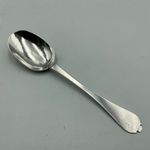 QUEEN MARY II  BRITTANIA SILVER TREFID/DOGNOSE SPOON, WITH RAT TAIL, LOND C1700s