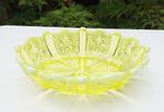 Antique Davidson Yellow Pearline Pressed Glass Dish - 6 Inches Long - RD 176566