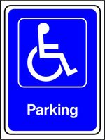 Disabled parking safety sign